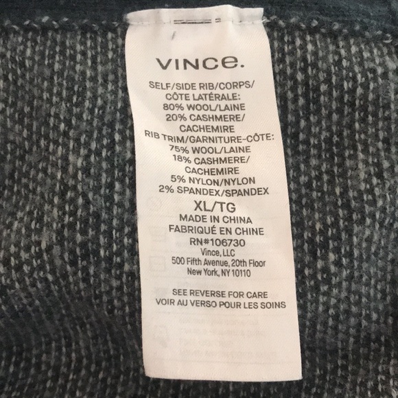 VINCE. SHORELINE Birdseye Cashmere Long Sleeve Sweater! Size XL! - Picture 5 of 6